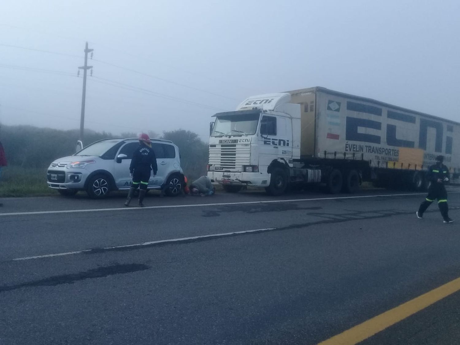 Bomberos de Ceibas intervinieron en un accidente