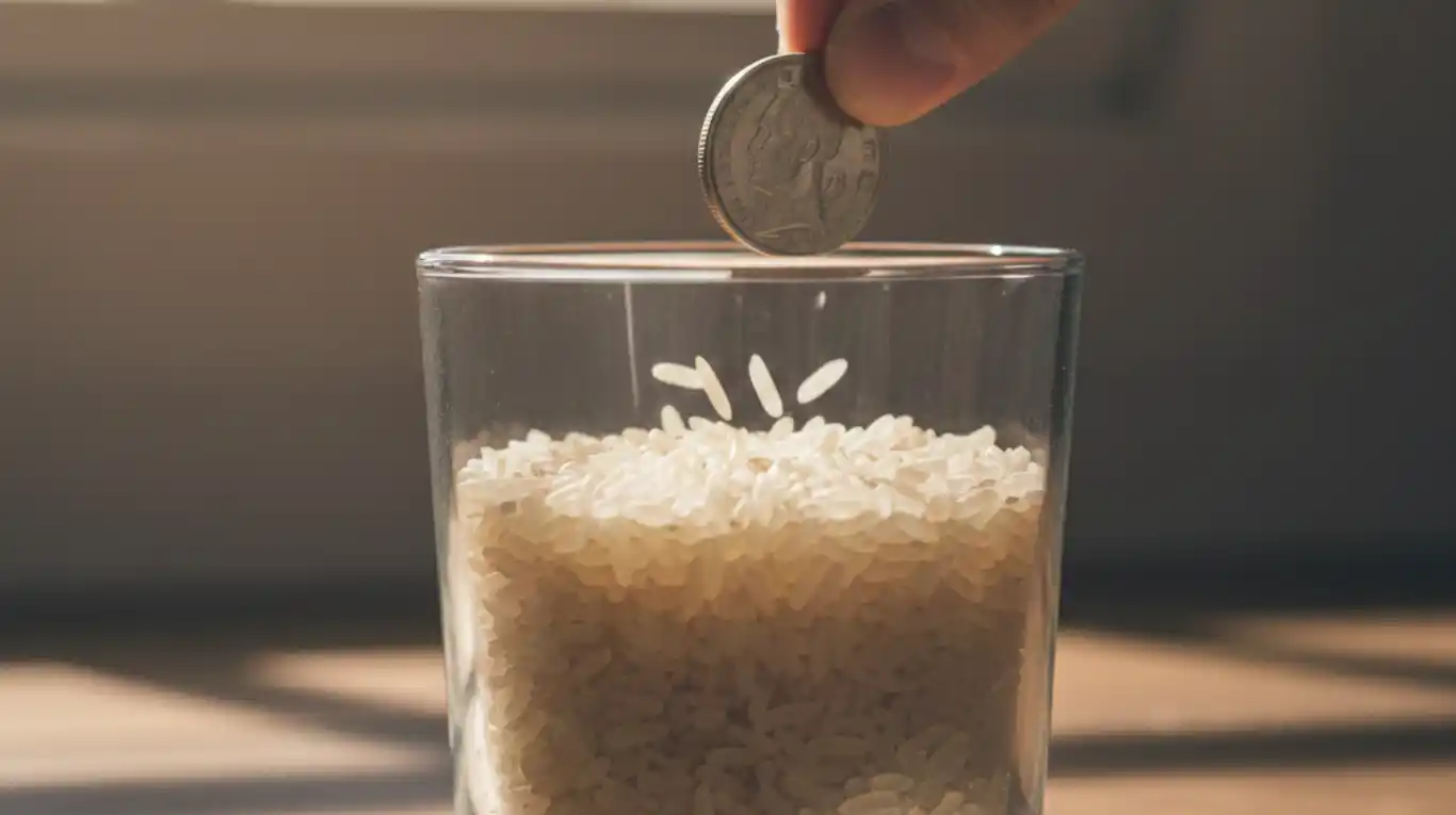 Poner una moneda en un vaso con arroz: ¿por qué recomiendan hacerlo el 1° de enero?