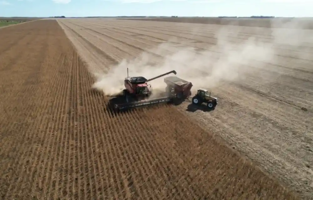 Máquinas trabajando en el campo.
