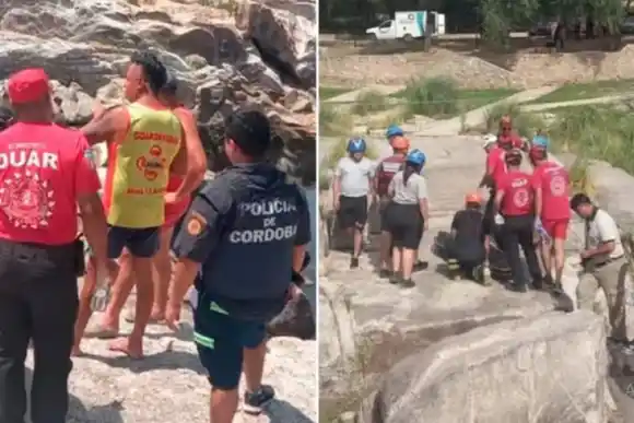 Mina Clavero: un turista se tiró al río para sacar la ojota de su hija y murió ahogado