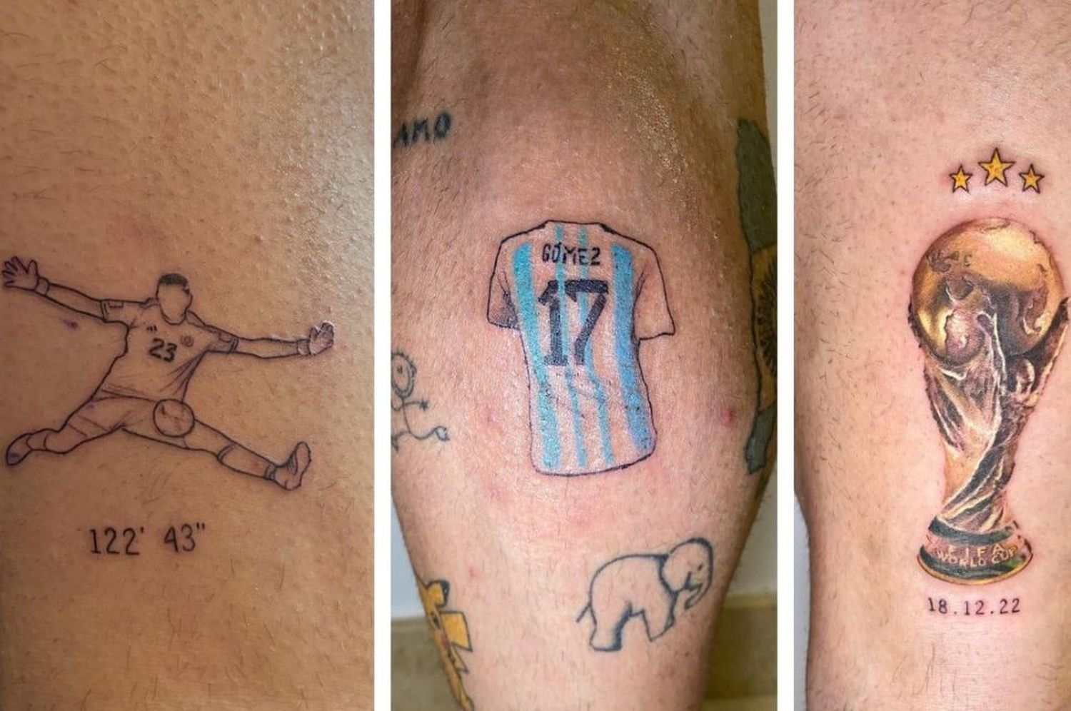 Camiseta, copa y la tapada de Dibu: los imperdibles nuevos tatuajes del Papu Gómez