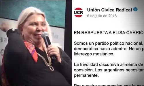 Carrió vs. Radicales: Ella dijo que los "maneja" y la UCR que ella hace "un stand up permanente"