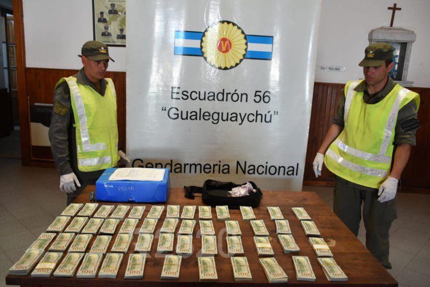 Gendarmería incautó más de medio millón de dólares cerca de Gualeguaychú