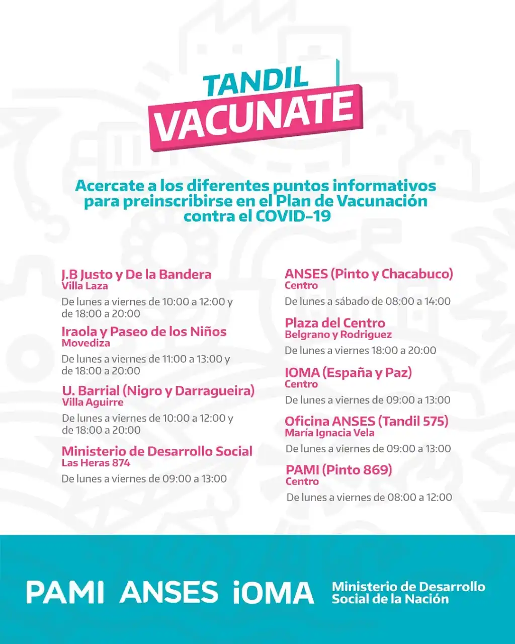 Sigue el programa de difusión del plan de vacunación 