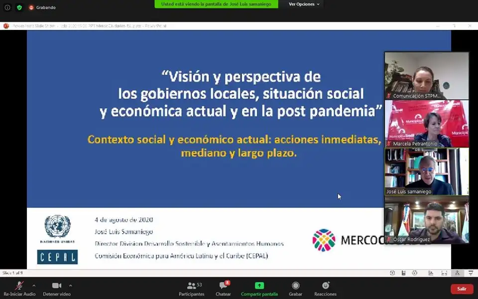 El intendente participó en la reunión virtual del Consejo de Mercociudades