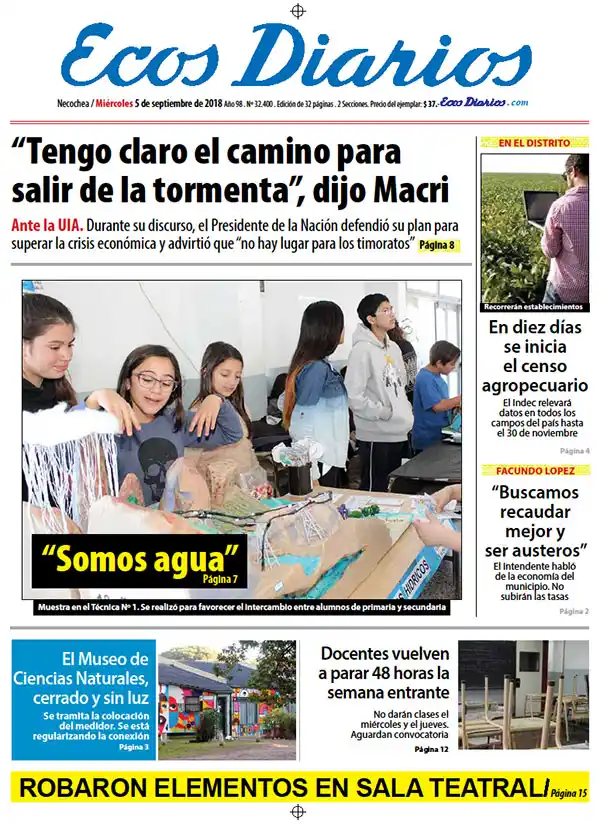 Tapa del 5 de septiembre de 2018