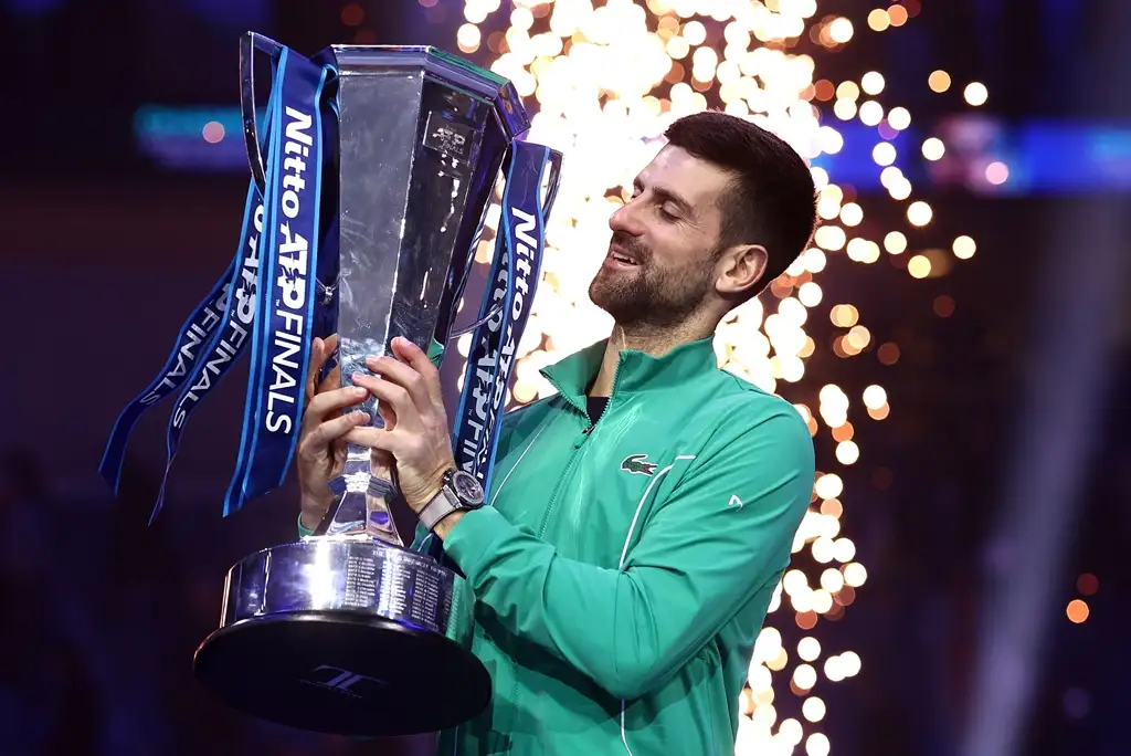 El festejo de Djokovic en Turín.