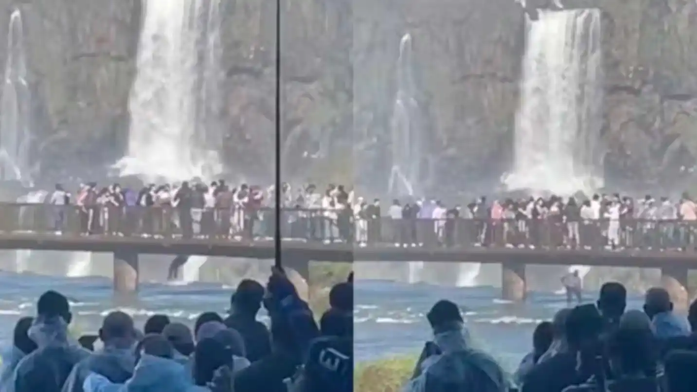 Un turista se lanzó al agua en las Cataratas para recuperar su celular