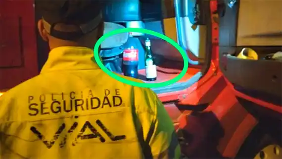 Camionero dio positivo de alcoholemia por segunda vez: tenía fernet en la cabina