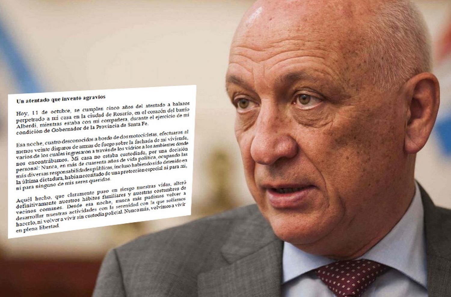 Carta pública de Bonfatti a cinco años del tiroteo a su casa: «Fuimos víctimas de un atentado y objeto de una campaña ruin»
