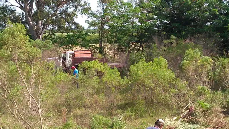 Impactante choque entre dos camiones: rescataron a un hombre atrapado en la cabina