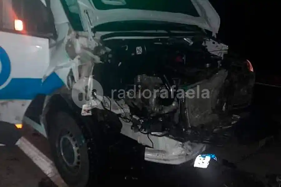 Una ambulancia terminó destrozada tras chocar contra un animal en una ruta de la región