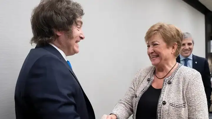 Javier Milei y Kristalina Georgieva.