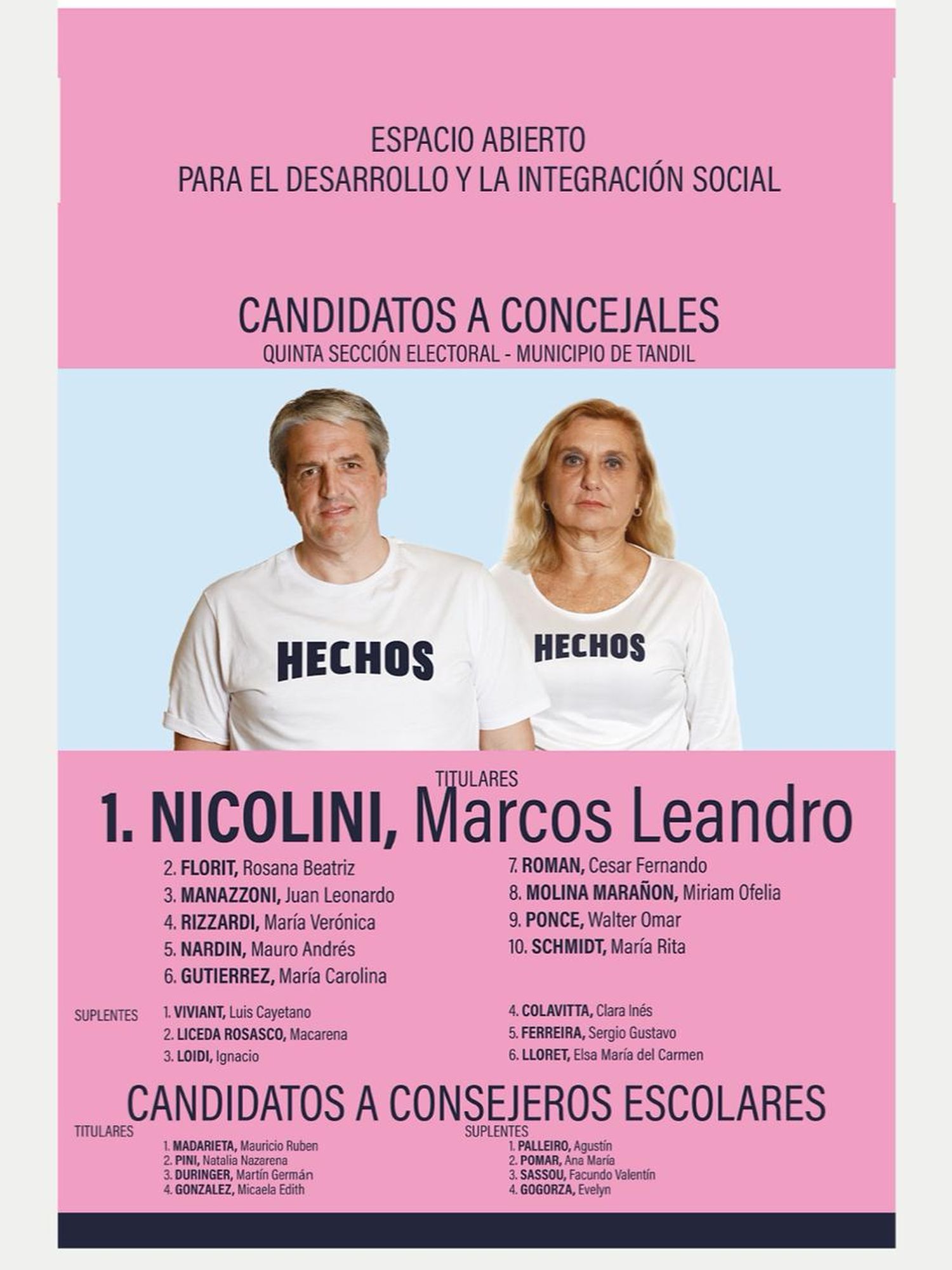 Elecciones 2025: la boleta de Hechos en Tandil