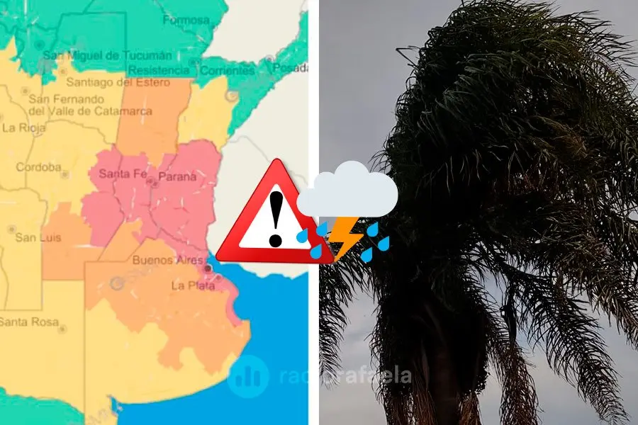 Atención Rafaela y la región: alerta roja por fuertes tormentas y ráfagas que pueden superar los 110 km/h