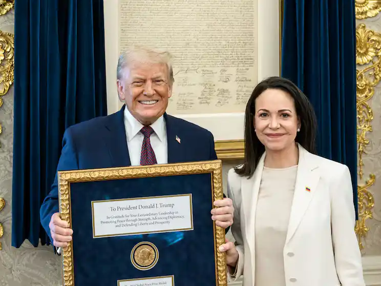 El presidente Donald J. Trump se reunió con María Corina Machado. (Foto: redes)