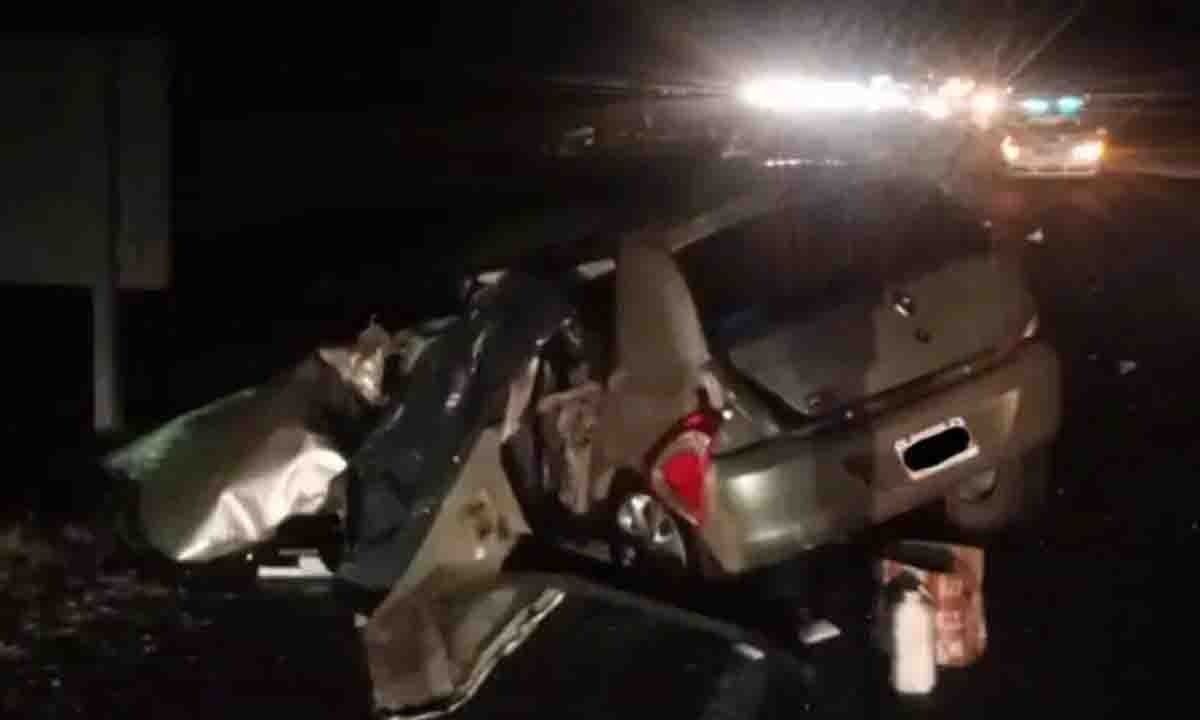 El auto quedó destruido