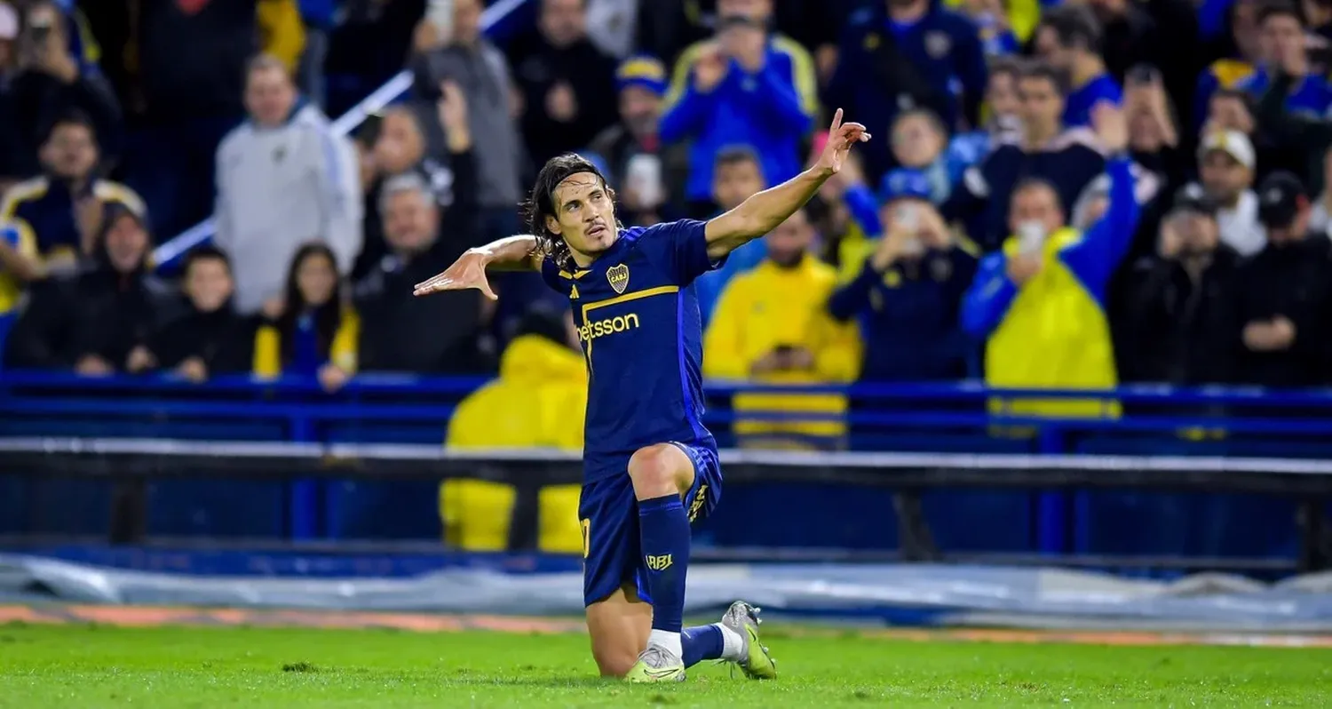 Edinson Cavani le dio el triunfo a Boca en La Bombonera.