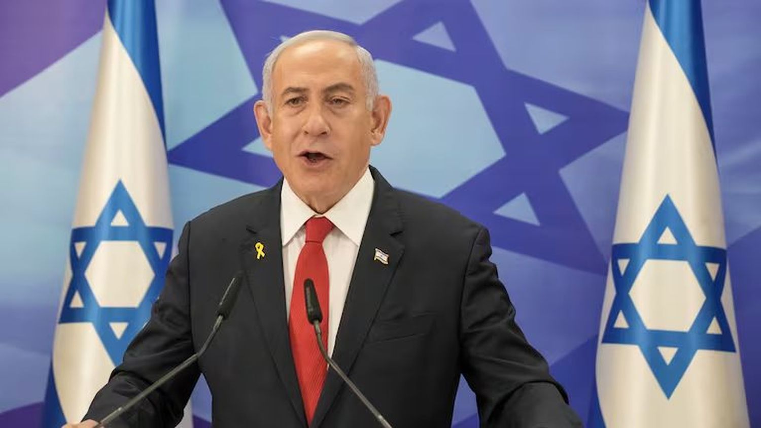 El primer ministro de Israel, Benjamin Netanyahu, en una una conferencia de prensa en Jerusalén