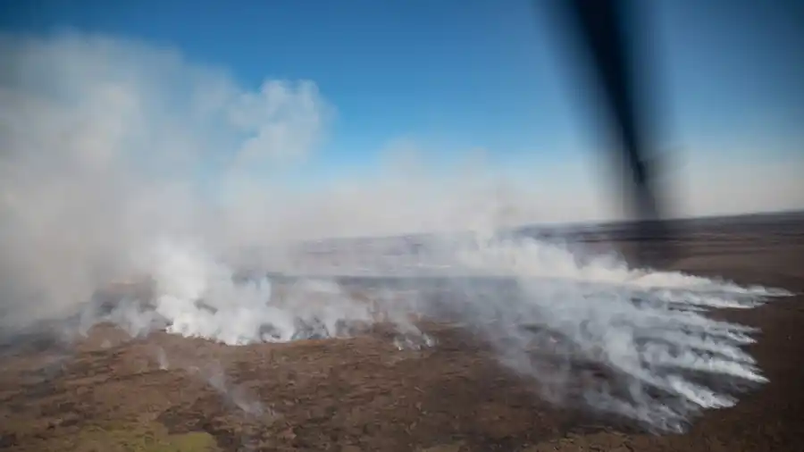 La localidad entrerriana de Gualeguay presenta el único incendio forestal activo en el país