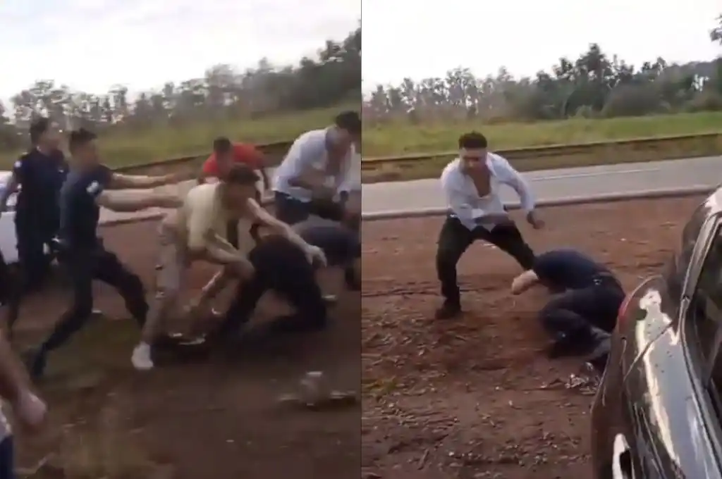 Violenta agresión a policías