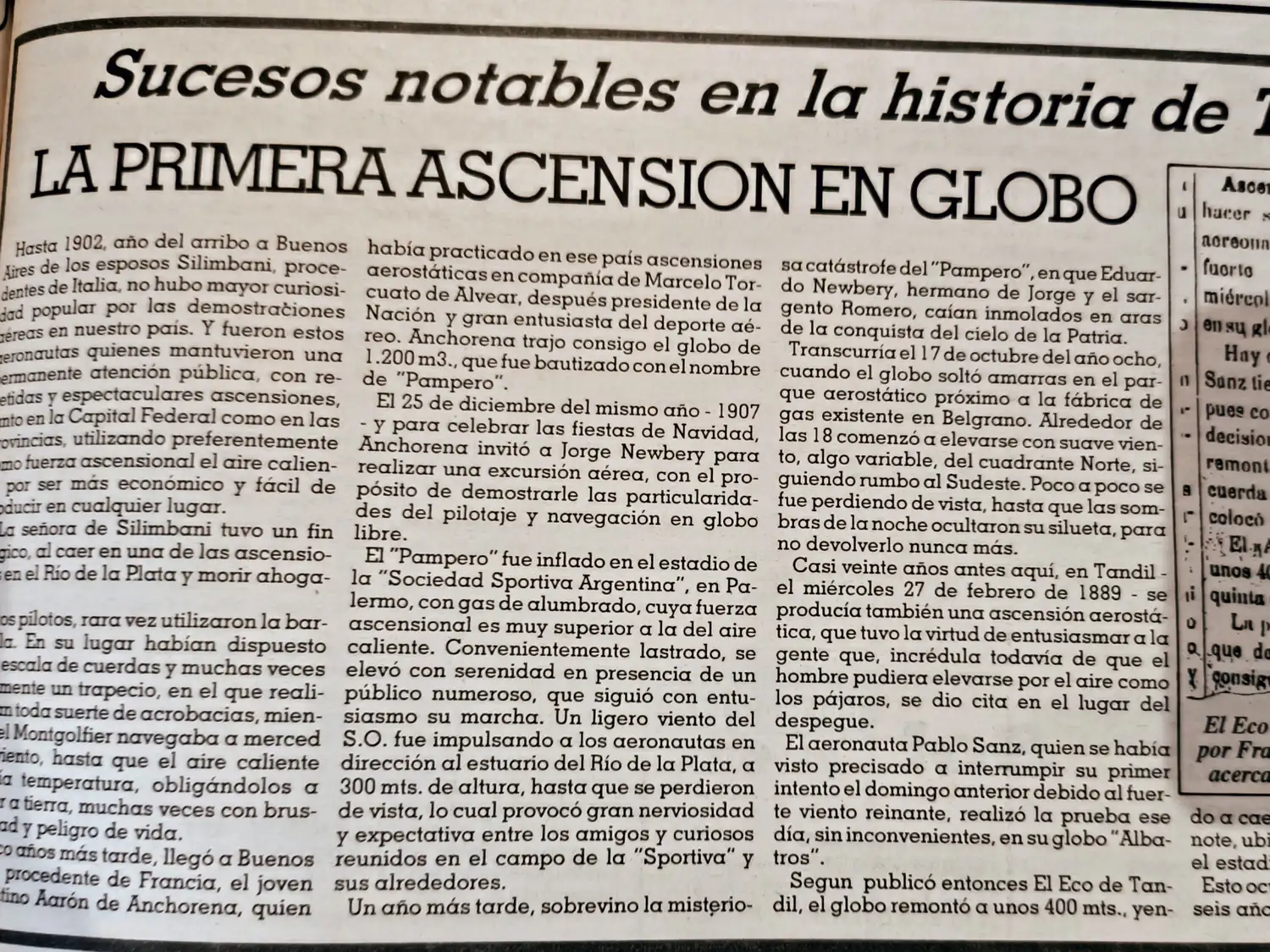 La primera ascensión en globo