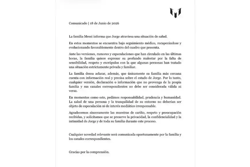 La familia Messi difundió un comunicado oficial este jueves.
