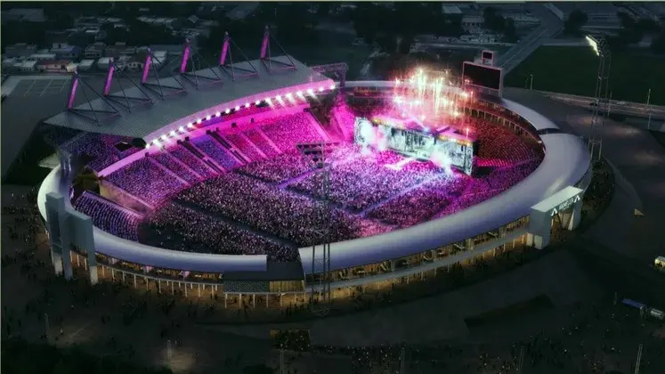 El Minella tendrá importantes obras para su puesta en valor, con un cambio de cara que no pasará desapercibido. Imagen: Render Minella Stadium.