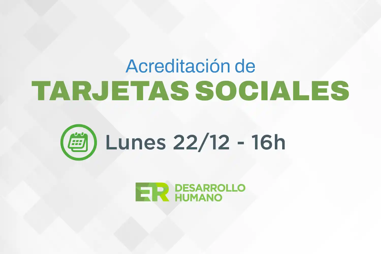 Este lunes se acreditan los fondos de las tarjetas sociales