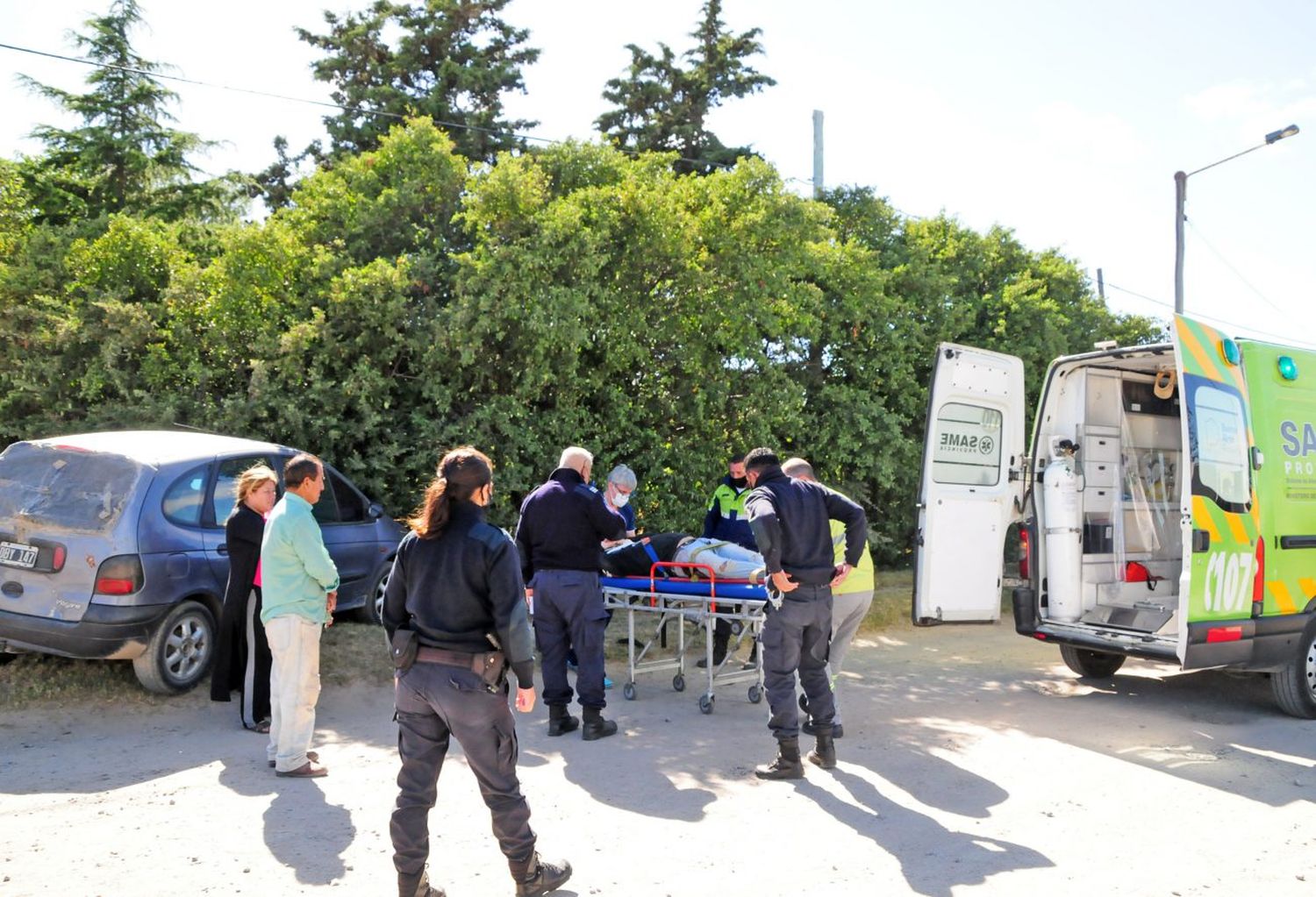 Un motociclista sufrió una fractura tras protagonizar un choque en Argerich y Nigro