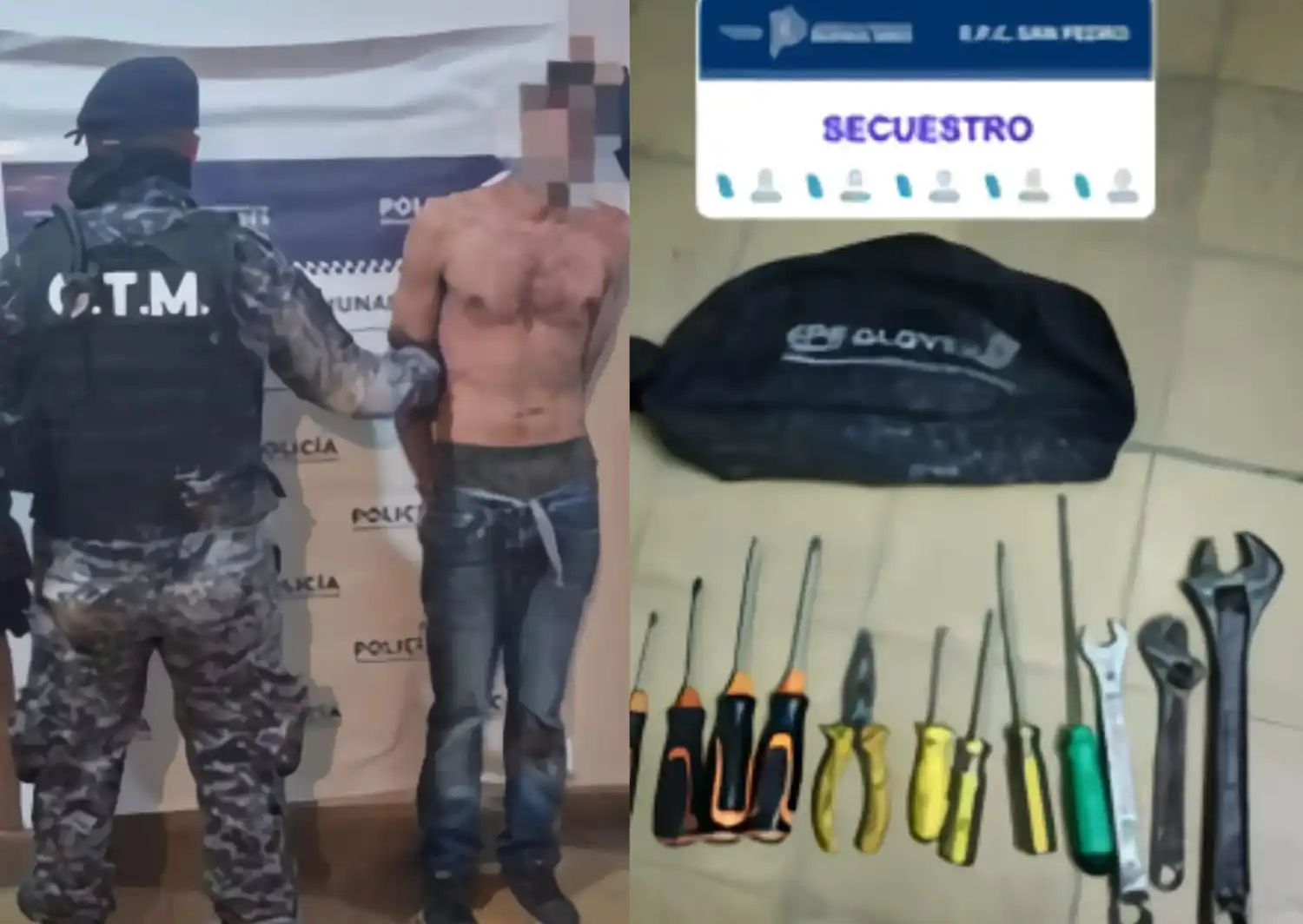 El sujeto fue trasladado a la Comisaría.