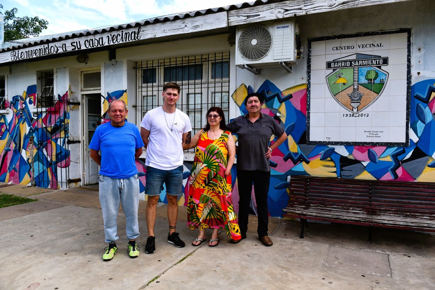 Los vecinalistas Marcelo Pérez, Joaquín Yuan, Olga Zalazar y Alberto García.