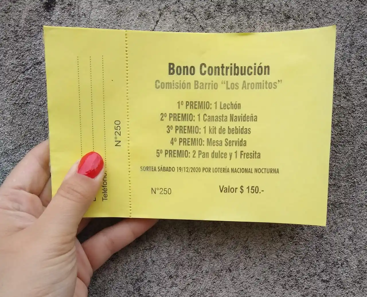 Bono de navidad de la Comisión de Fomento de Los Aromitos
