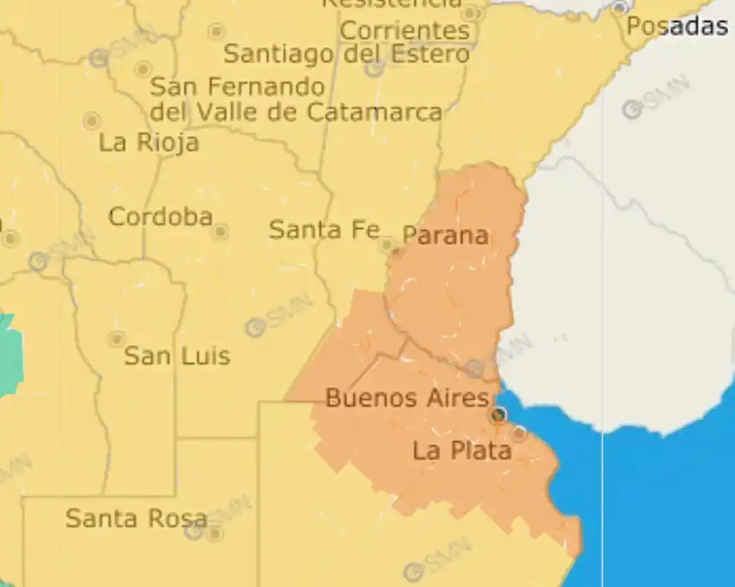 Alerta naranja por tormentas
