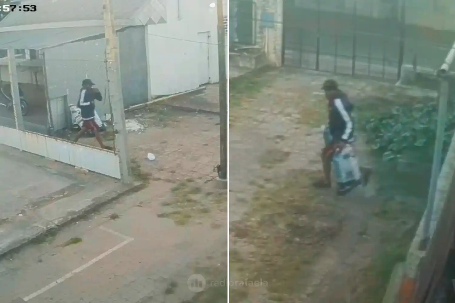 VIDEO | ¿Era para las fiestas? Un ladrón se metió a una casa y robó dos bolsas de carbón