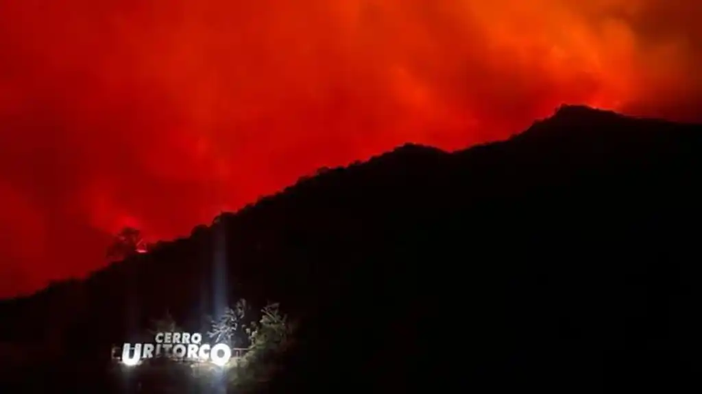 Contuvieron gran parte del incendio en el cerro Uritorco (Gentileza: Lucio Casalla)