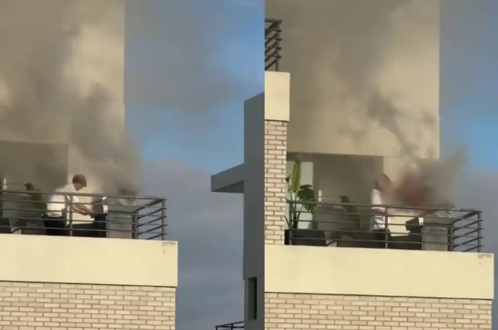 Una vecina captó un momento aterrador desde su balcón (TikTok: @antocoltri)