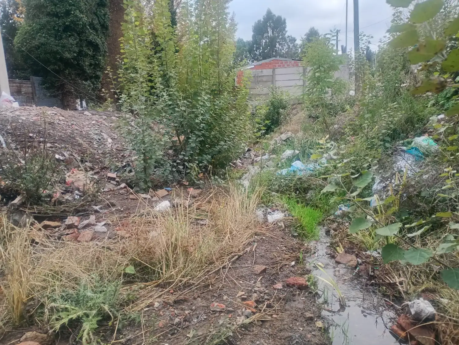 Postal en Los Charitos. Los vecinos siguen reclamando por cloacas y limpieza para el barrio.