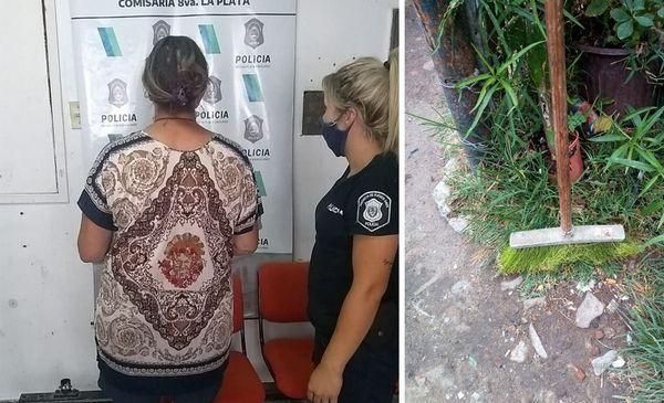 La Plata: Mujer agredió a escobazos a su nieto y terminó detenida