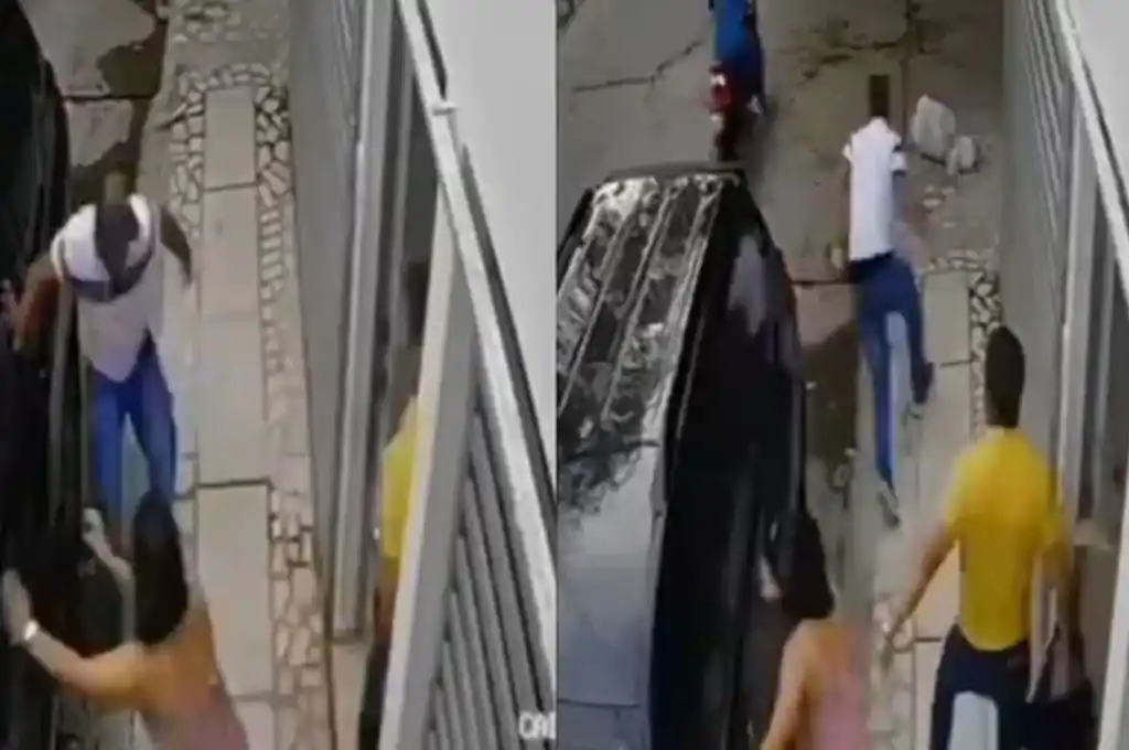 Mujer enfrenta a delincuentes