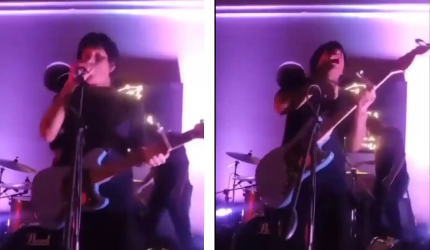 El cantante terminó desplomado en el escenario.