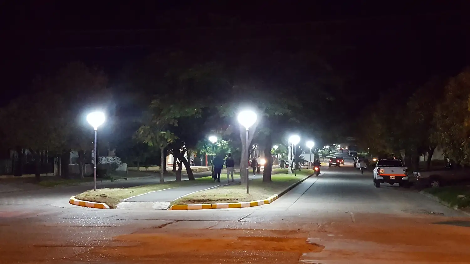 La vía aeróbica con iluminación Led