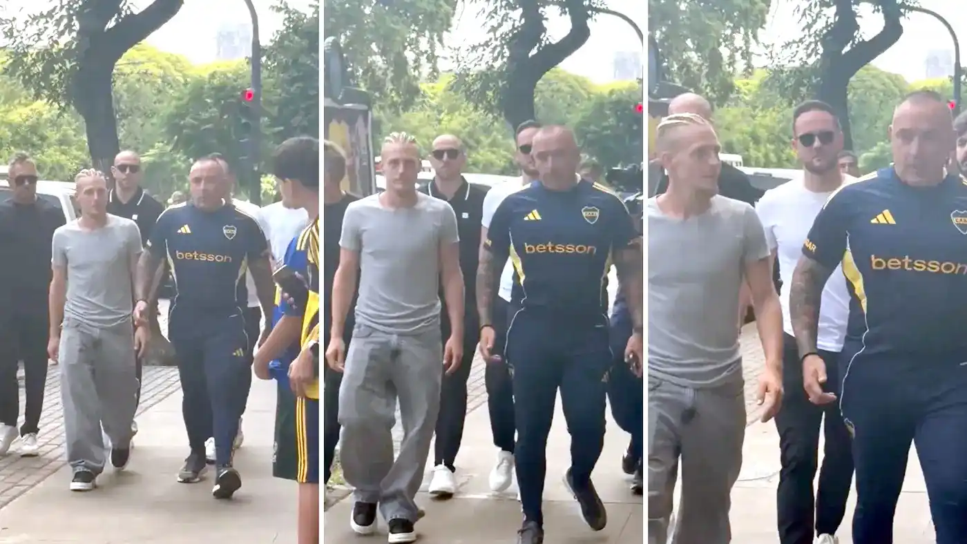 Santiago Ascacibar se realizó la revisión médica y recibió el cariño de la gente de Boca