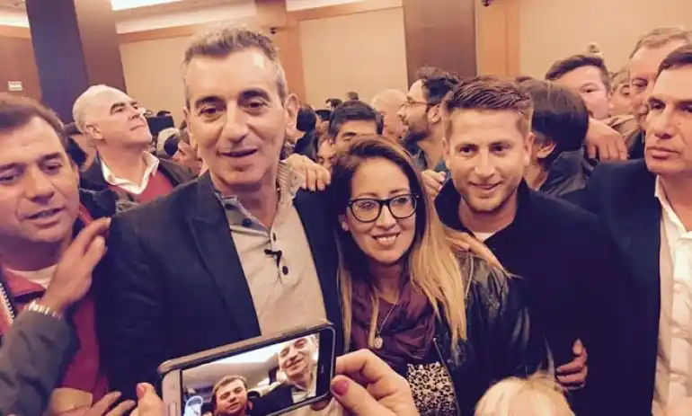 Domínguez y Pérez, junto a Randazzo, en el lanzamiento del exministro. Van por listas separadas.