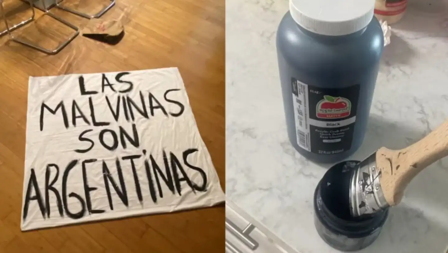 El hincha que creó la bandera de Malvinas contó cómo logró ingresarla al estadio - 1