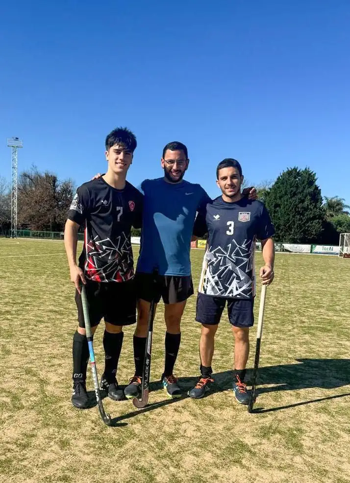 Mascaró, Beron y Guereta, jugadores de hockey