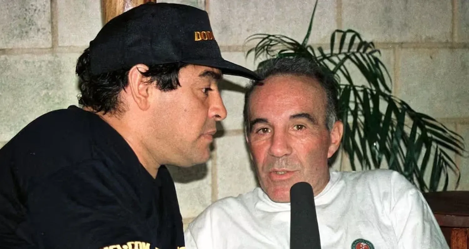 Diego Maradona y Alfredo Cahe en el año 2000, la época en la que Diego estuvo en Cuba. Archivo