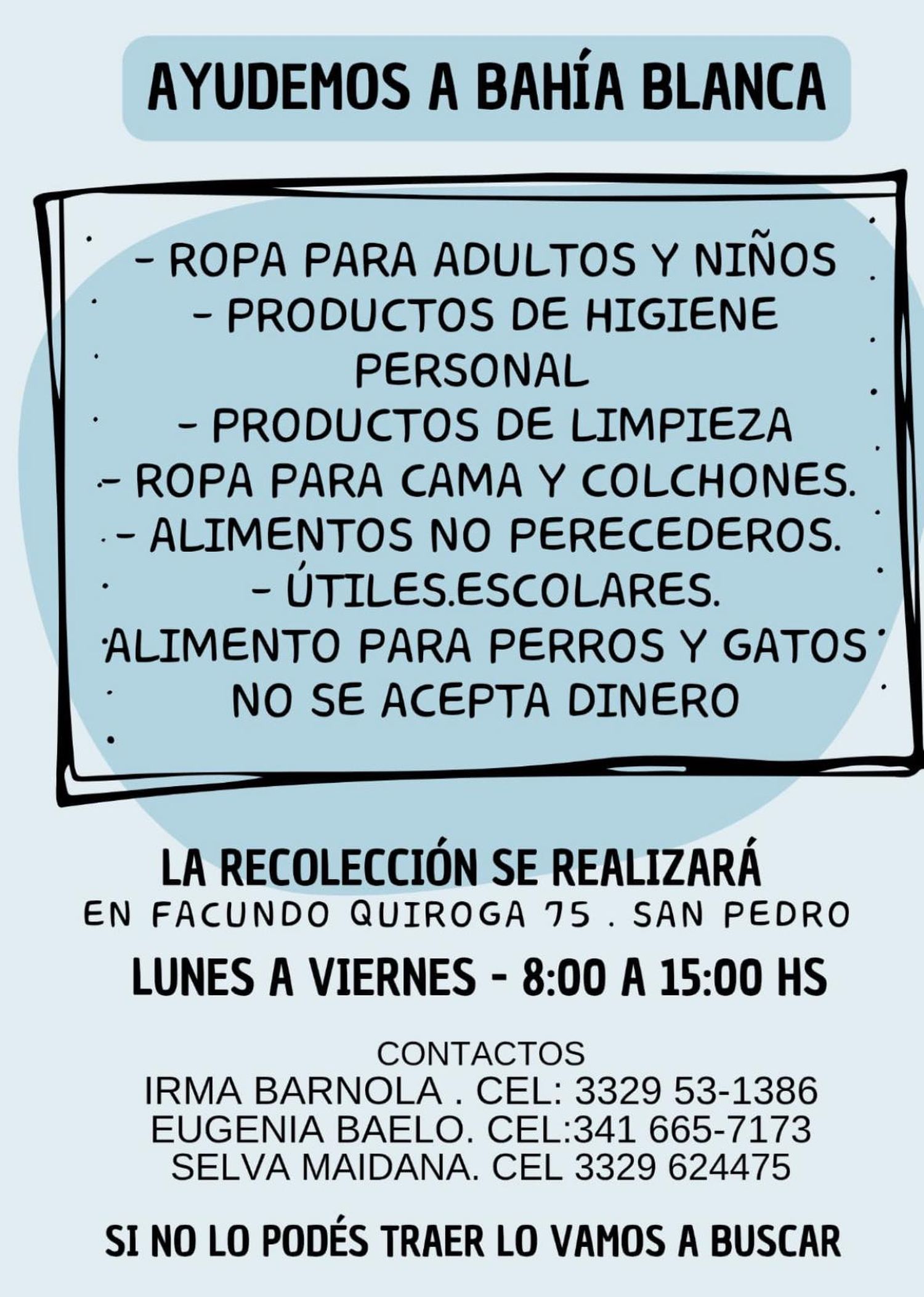 donaciones bahía blanca