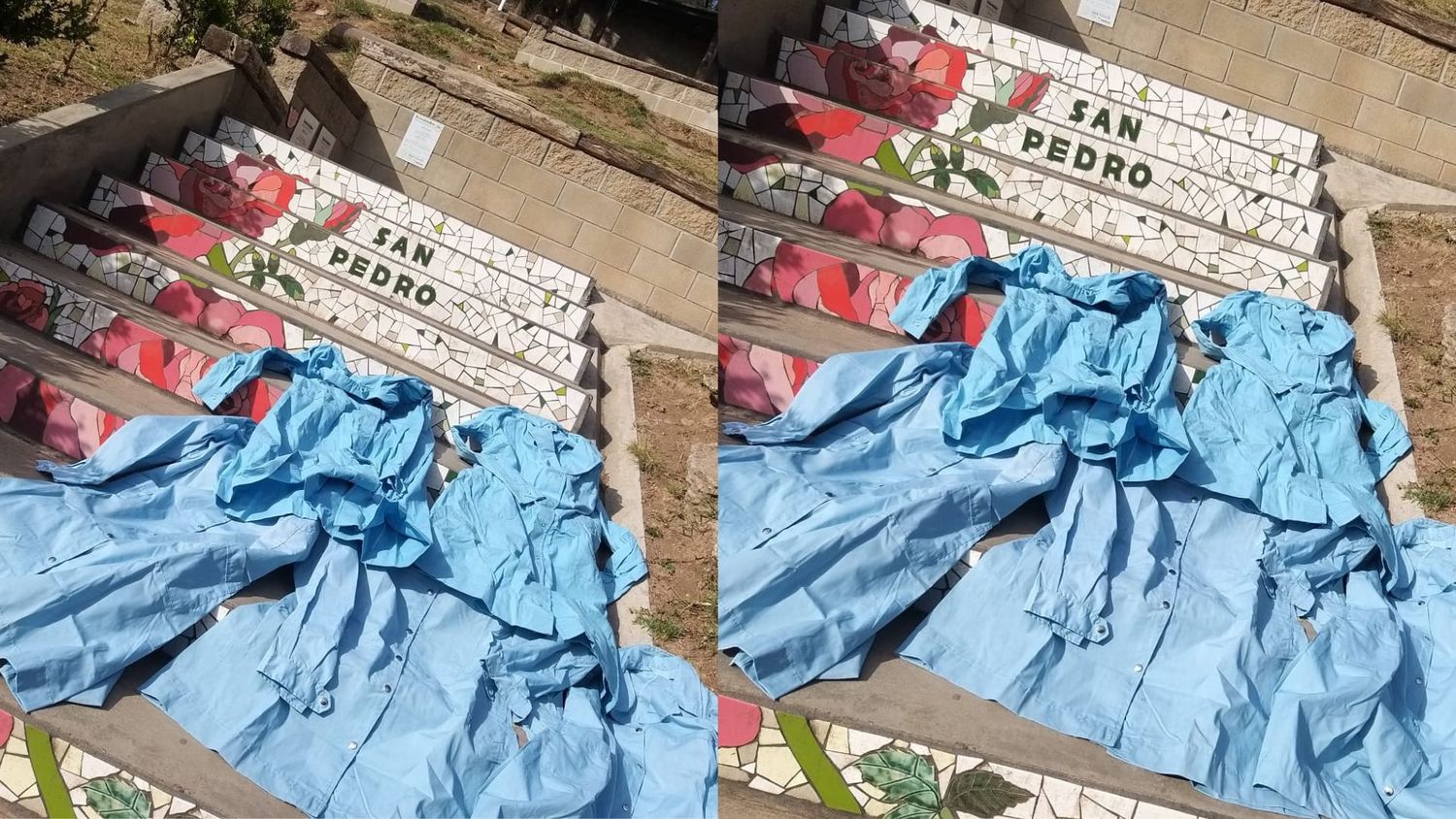 Reporte ciudadano: Ropa abandonada en las escaleras de las flores