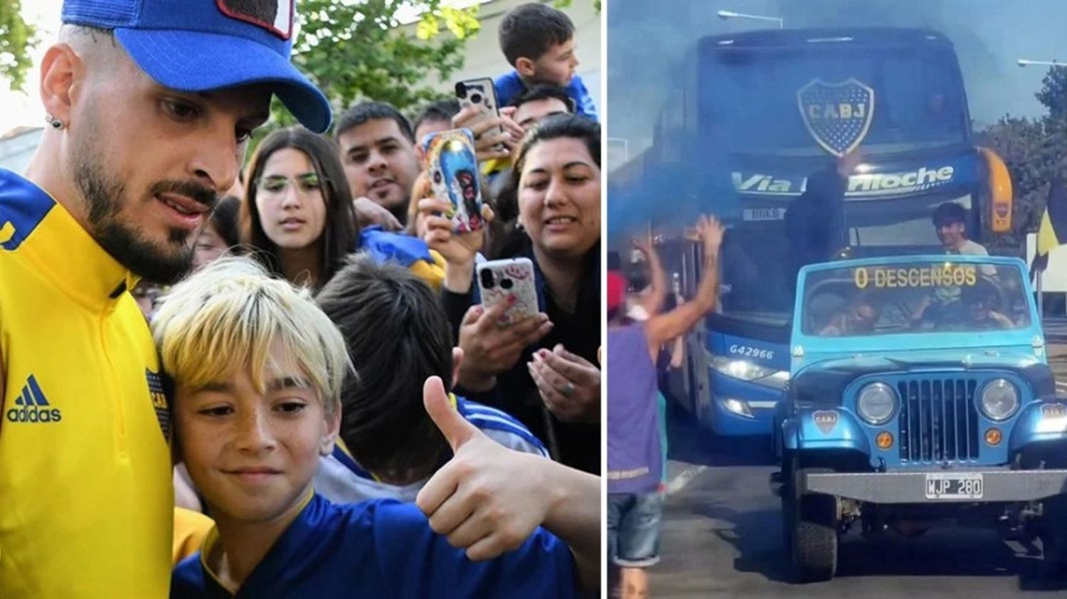 Boca revolucionó Ruta 7 en su viaje a Junín para jugar con Sarmiento: Locura en Carmen de Areco y Chacabuco